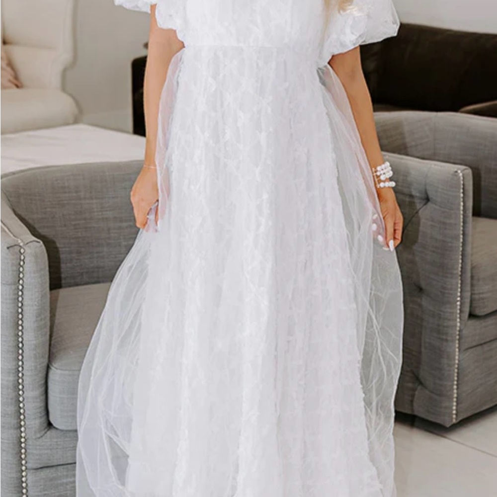 Impressions White Lace Maxi Dress